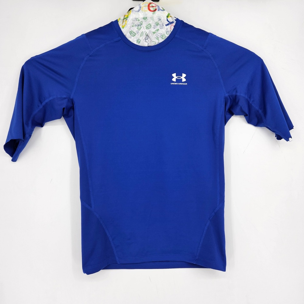 Under Armour Compression Shirt Mens Extra Large Blue Heatgear Short Sleeve FLAWS